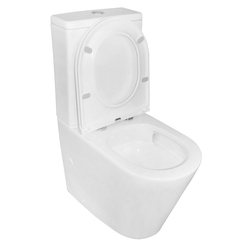 Унитаз-компакт напольный AZARIO Vetro AZ-2149- UQ глянцевый белый