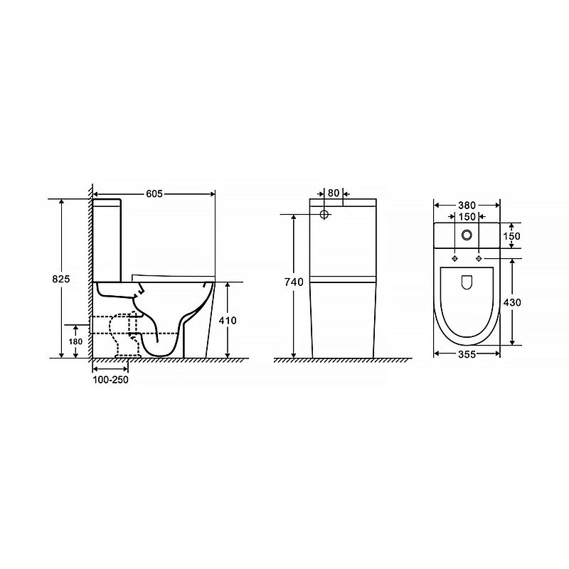 Унитаз-компакт напольный AZARIO Vetro AZ-2149- UQ глянцевый белый
