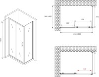 Душевой уголок Abber Schwarzer Diamant AG30130BMH-S100BM 130x100, профиль черный,  стекло матовое