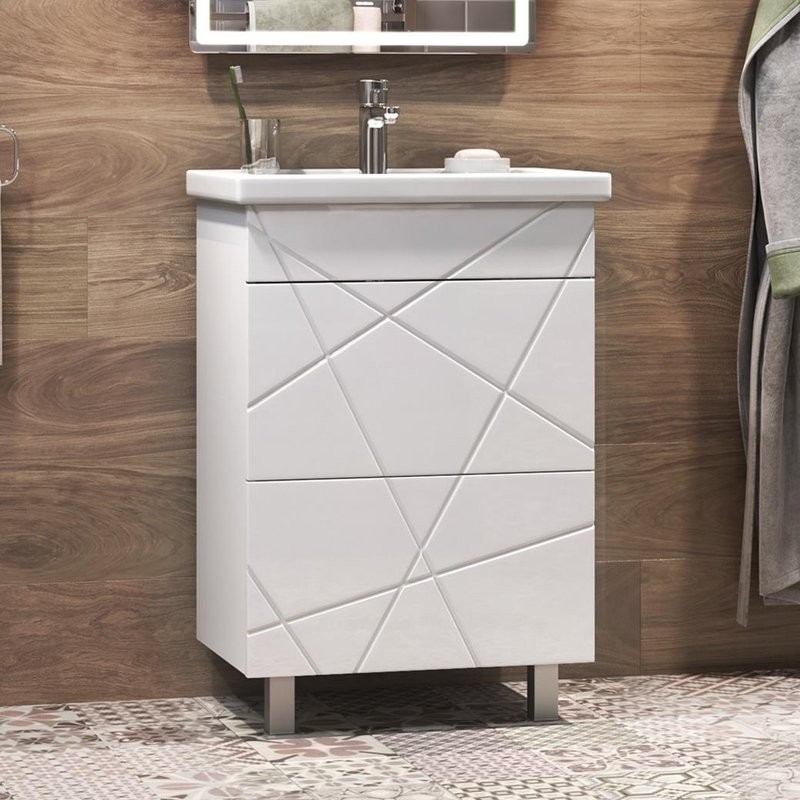Тумба с раковиной Vigo Geometry 50 белая