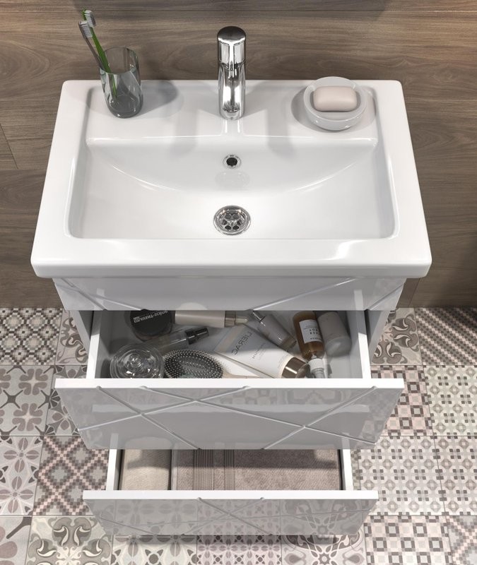 Тумба с раковиной Vigo Geometry 50 белая