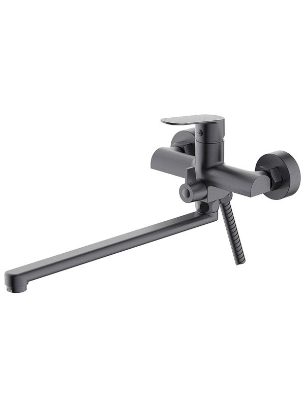 Смеситель с длинным изливом для ванны AZARIO Alanti AZ-K1732GR серый графит