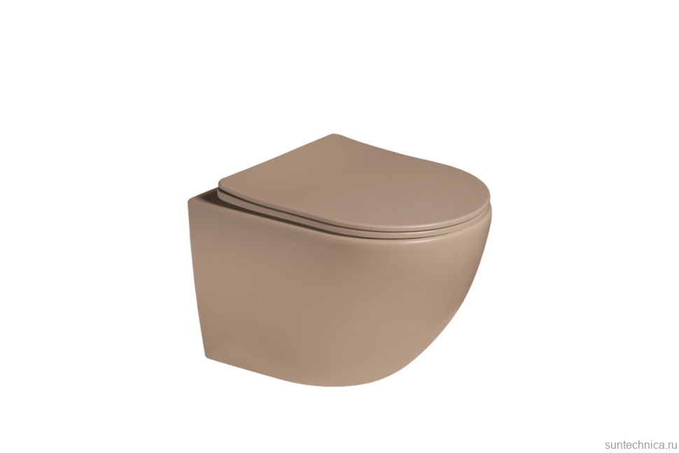 Унитаз подвесной SantiLine SL-5005T-KH светло-коричневый матовый