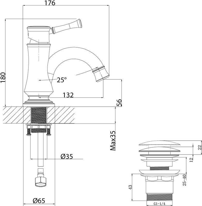 Смеситель для раковины Lemark Peretto LM6306RB