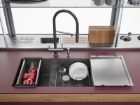 Мойка кухонная Omoikiri Taki 74-U/IF-GM вороненая сталь