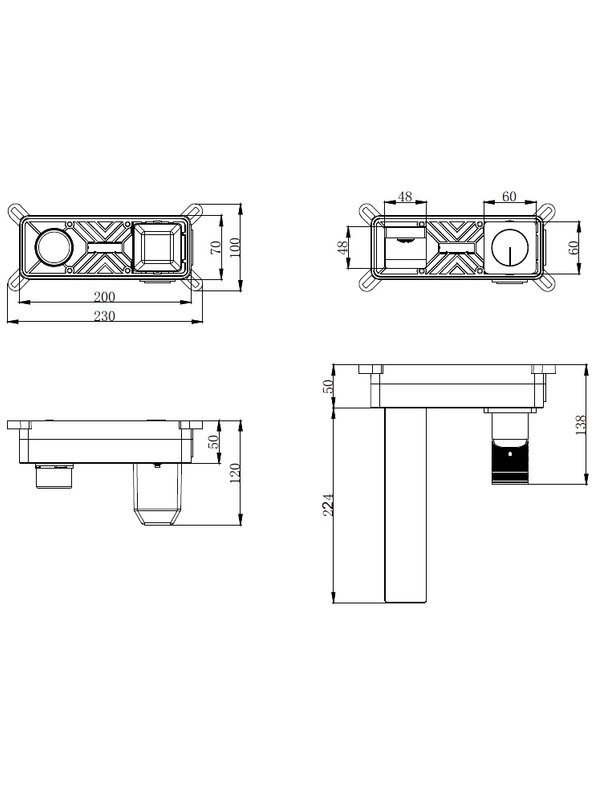 Смеситель для раковины Vincea Domus VBFW-5DM01CH С ВНУТРЕННЕЙ ЧАСТЬЮ, хром