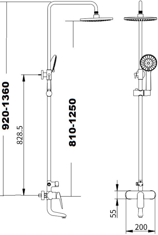 Душевая стойка Savol SK-H7401