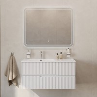 Тумба с раковиной Cezares Duet 100 L bianco lucido, раковина Cezares CZR-8095-100-L