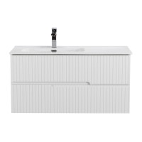 Тумба с раковиной Cezares Duet 100 L bianco lucido, раковина Cezares CZR-8095-100-L