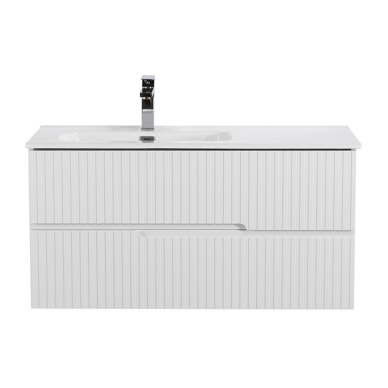 Тумба с раковиной Cezares Duet 100 L bianco lucido, раковина Cezares CZR-8095-100-L