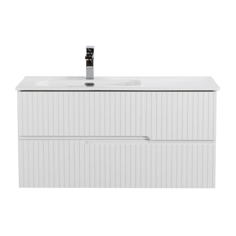 Тумба с раковиной Cezares Duet 100 L bianco lucido, раковина Cezares CZR-8095-100-L