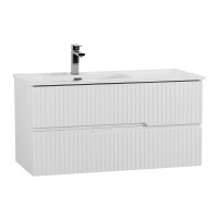 Тумба с раковиной Cezares Duet 100 L bianco lucido, раковина Cezares CZR-8095-100-L