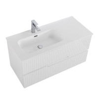 Тумба с раковиной Cezares Duet 100 L bianco lucido, раковина Cezares CZR-8095-100-L