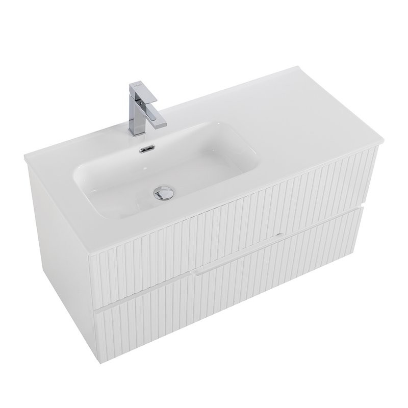 Тумба с раковиной Cezares Duet 100 L bianco lucido, раковина Cezares CZR-8095-100-L