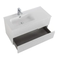 Тумба с раковиной Cezares Duet 100 L bianco lucido, раковина Cezares CZR-8095-100-L