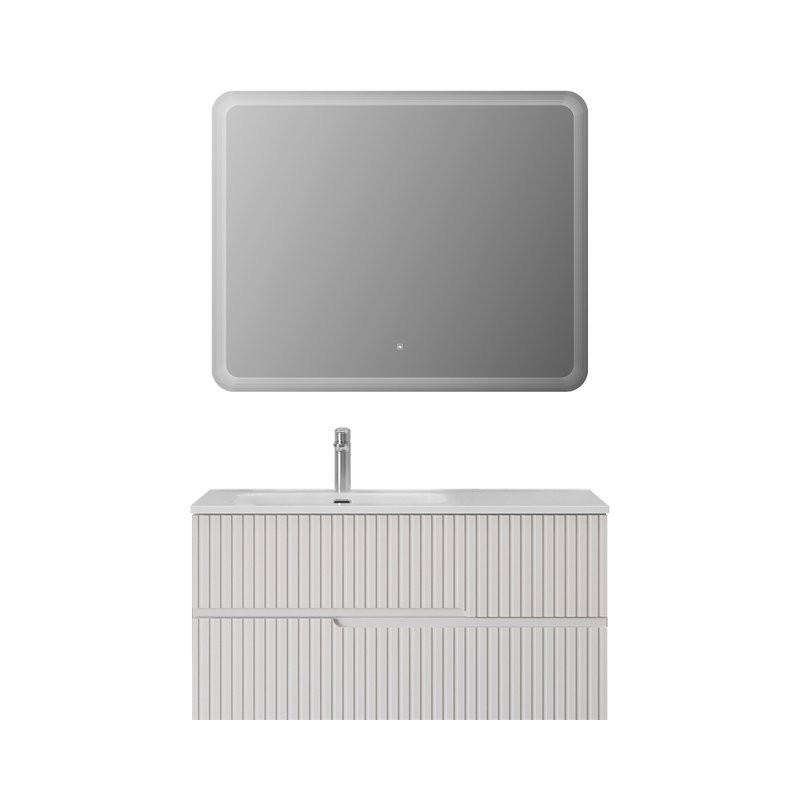 Тумба с раковиной Cezares Duet 100 L bianco lucido, раковина Cezares CZR-8095-100-L