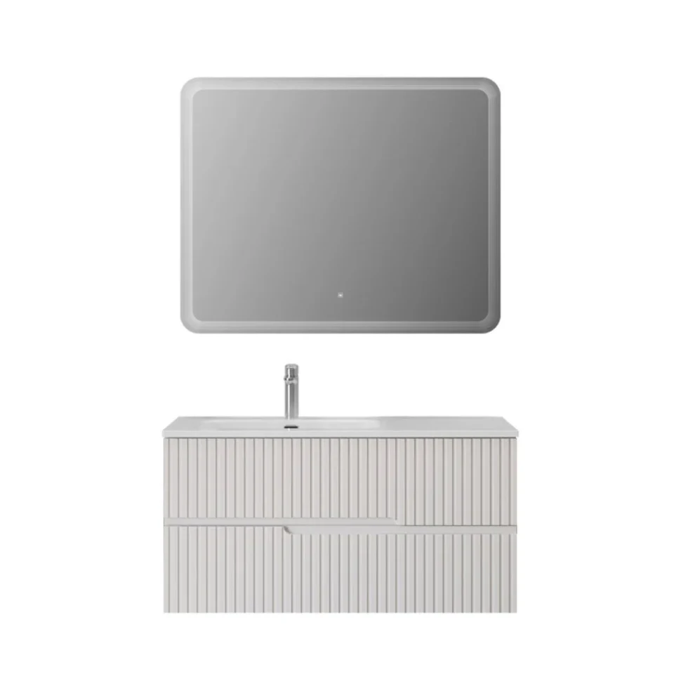 Тумба с раковиной Cezares Duet 100 L bianco lucido, раковина Cezares CZR-8095-100-L