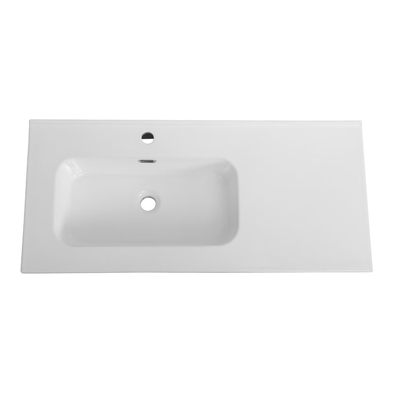 Тумба с раковиной Cezares Duet 100 L bianco lucido, раковина Cezares CZR-8095-100-L