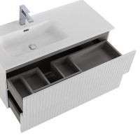 Тумба с раковиной Cezares Duet 100 L bianco lucido, раковина Cezares CZR-8095-100-L