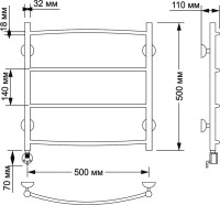 Полотенцесушитель электрический Secado Милан 1 55x55 см, подключение слева, бронза, лесенка, латунь