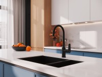 Смеситель для кухни Cersanit Moduo 68230 с гибким изливом, матовый черный