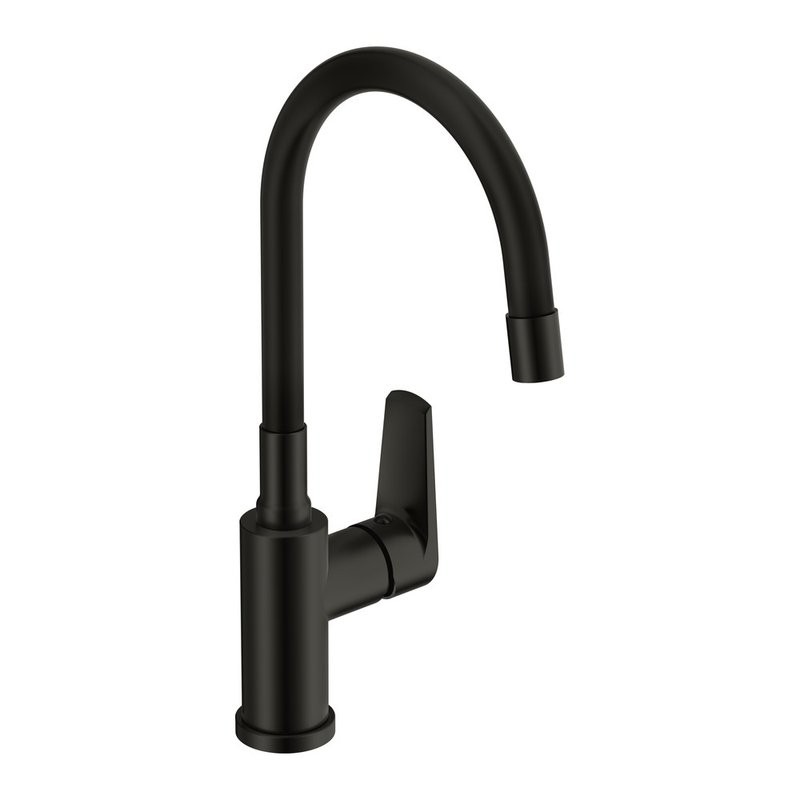 Смеситель для кухни Cersanit Moduo 68230 с гибким изливом, матовый черный