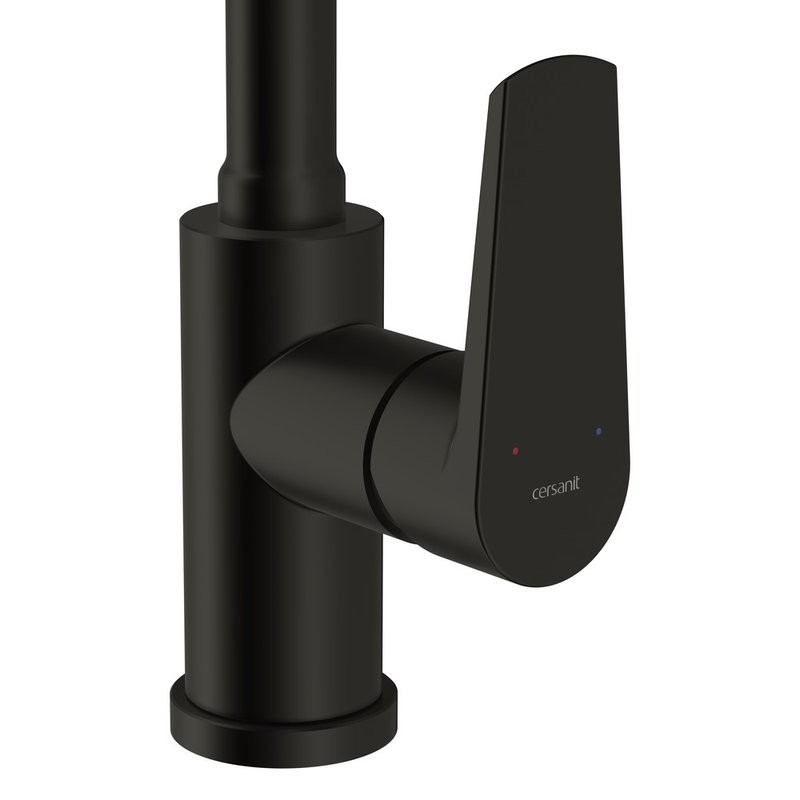 Смеситель для кухни Cersanit Moduo 68230 с гибким изливом, матовый черный