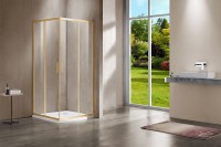 Душевой уголок Vincea Garda VSR-1G9014CLG 140х90, профиль брашированное золото, стекло прозрачное