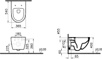 Унитаз подвесной VitrA Sento 7748B003-0075 Унитаз подвесной VitrA Sento 7748B003-0075