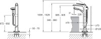 Напольный смеситель для ванны с душем Jacob Delafon Avid E97367-CP БЕЗ ВНУТРЕННЕЙ ЧАСТИ
