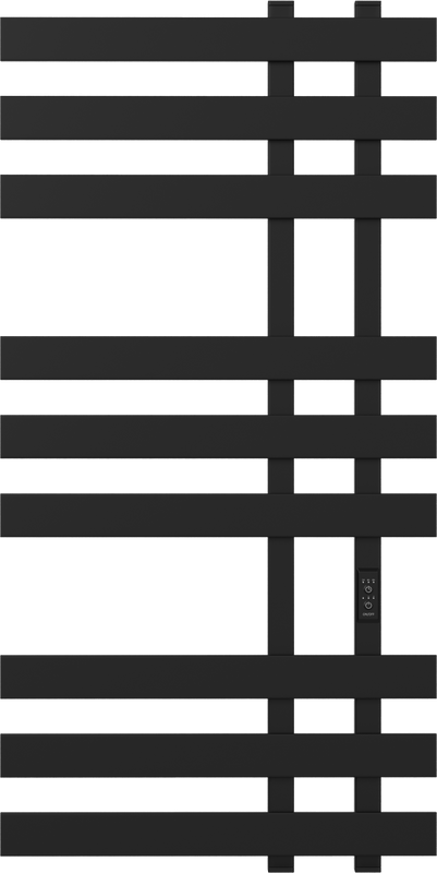 Полотенцесушитель электрический EWRIKA Медея LX 100x50 см, подключение справа, слева, матовый черный, лесенка, из стали