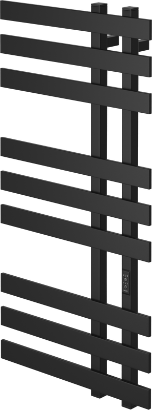 Полотенцесушитель электрический EWRIKA Медея LX 100x50 см, подключение справа, слева, матовый черный, лесенка, из стали