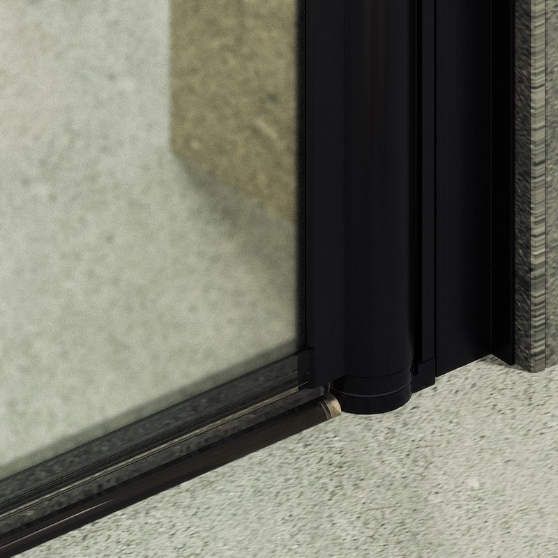 Душевая дверь в нишу Maybahglass MGD-435-6 80 см, профиль матовый черный, стекло сатин