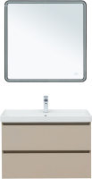 Тумба с раковиной Aquanet Вега 2.0 80 подвесная, бежевый матовый