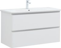 Тумба с раковиной Aquanet Эмбер 105 белая матовая