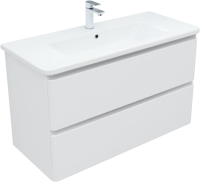 Тумба с раковиной Aquanet Эмбер 105 белая матовая