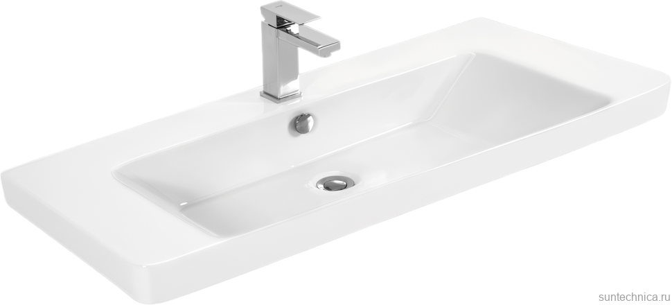 Тумба с раковиной Aquanet Эмбер 105 белая матовая