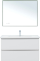 Тумба с раковиной Aquanet Эмбер 105 белая матовая