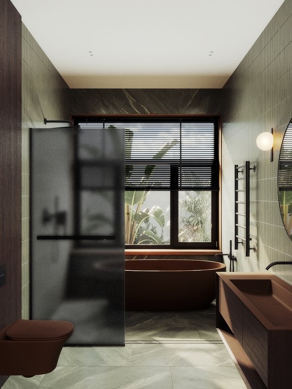 Душевая перегородка Maybahglass MGD-718-6у 119 см, профиль черный, стекло графит матовое