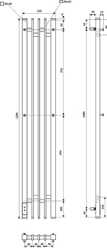 Полотенцесушитель электрический Point Фрея PN20732B 21x120, черный