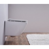 Комплект 3 в 1 Унитаз подвесной Esbano Azalea ESUPAZALW + Инсталляция Fram + Кнопка ESINMTP21ST цвет сатин