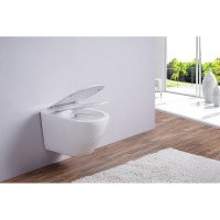 Комплект 3 в 1 Унитаз подвесной Esbano Azalea ESUPAZALW + Инсталляция Fram + Кнопка ESINMTP21ST цвет сатин