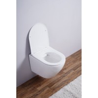 Комплект 3 в 1 Унитаз подвесной Esbano Azalea ESUPAZALW + Инсталляция Fram + Кнопка ESINMTP21ST цвет сатин