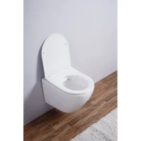 Комплект 3 в 1 Унитаз подвесной Esbano Azalea ESUPAZALW + Инсталляция Fram + Кнопка ESINMTP21ST цвет сатин