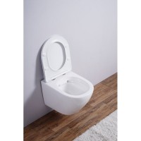 Комплект 3 в 1 Унитаз подвесной Esbano Azalea ESUPAZALW + Инсталляция Fram + Кнопка ESINMTP21ST цвет сатин