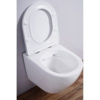 Комплект 3 в 1 Унитаз подвесной Esbano Azalea ESUPAZALW + Инсталляция Fram + Кнопка ESINMTP21ST цвет сатин