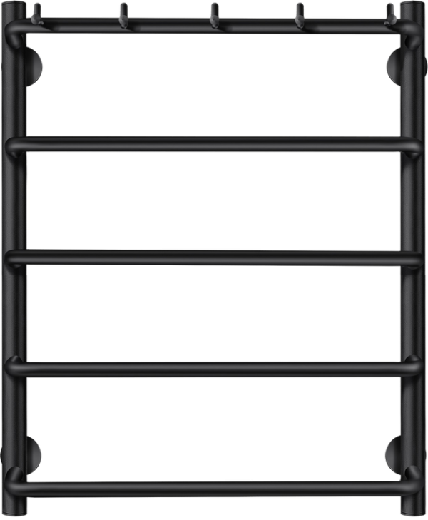 Полотенцесушитель электрический Secado Мерида 1 К 60x50 см, подключение справа, матовый черный, лесенка