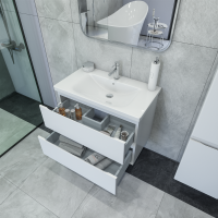 Тумба под раковину Caprigo Forte 80 подвесная, белая