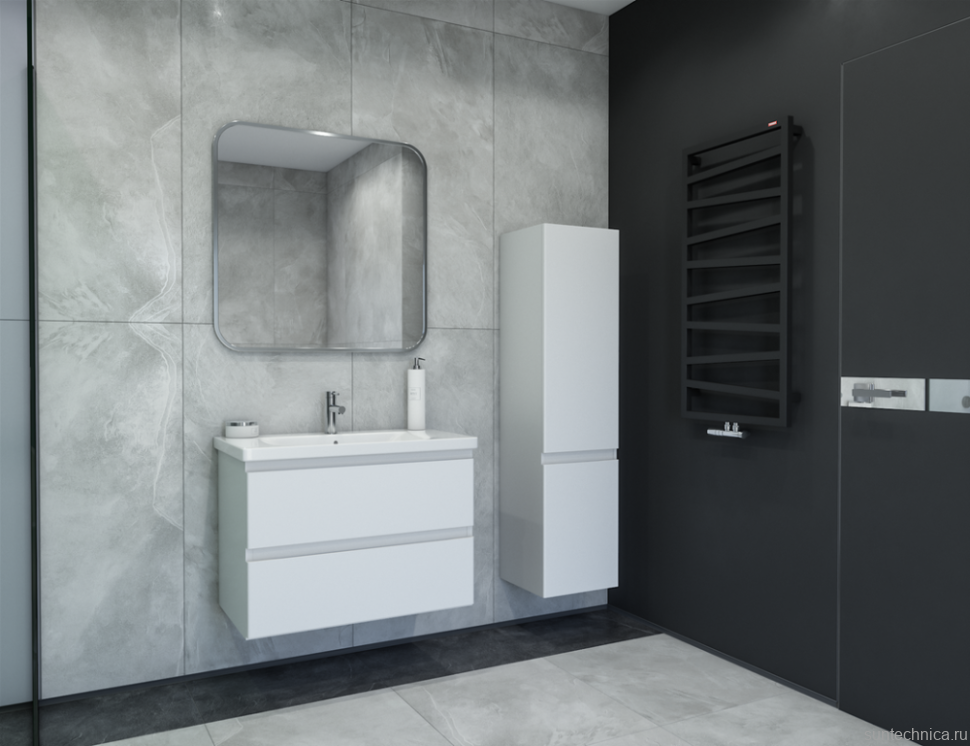 Тумба под раковину Caprigo Forte 80 подвесная, белая