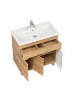 Мебель для ванной комнаты SanStar Модена 80 напольная, дуб крафт золотой